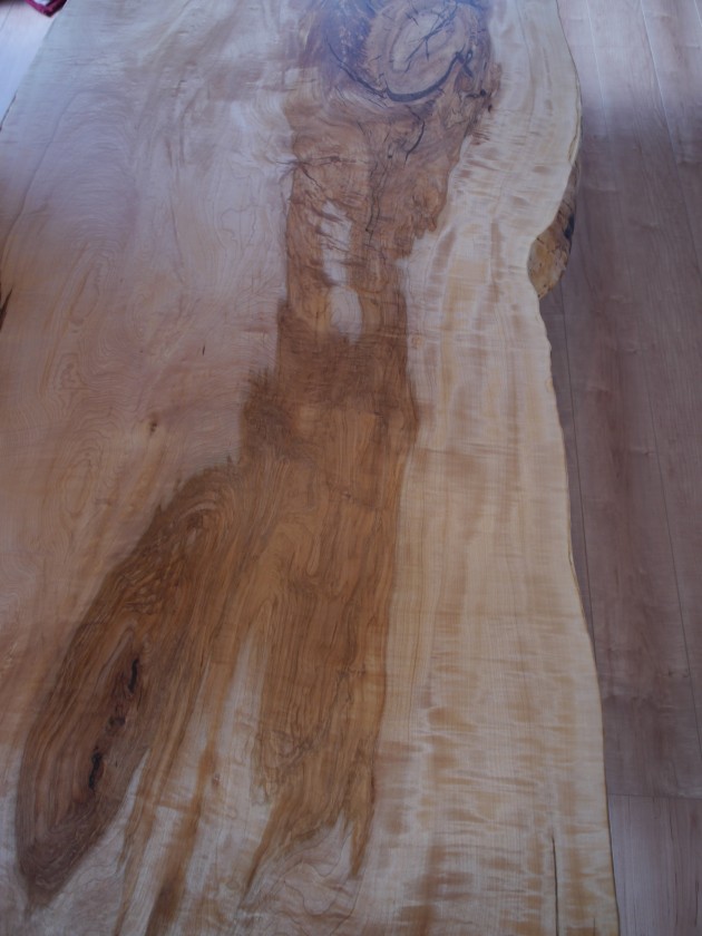 日本の山で育った 　　樹齢２００年 広葉樹一枚板テーブル